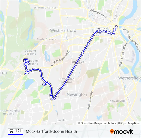 121 Bus Line Map
