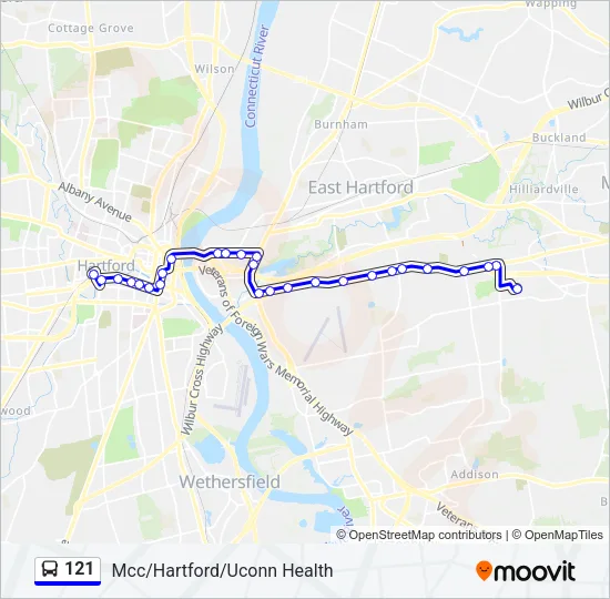 121 Bus Line Map