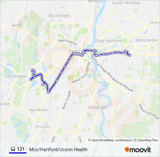 121 Bus Line Map