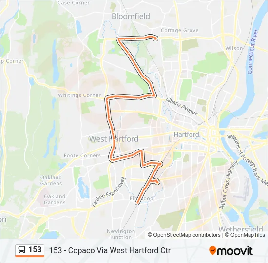 153 Bus Line Map