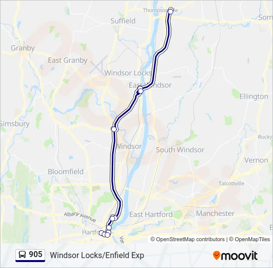 905 Bus Line Map