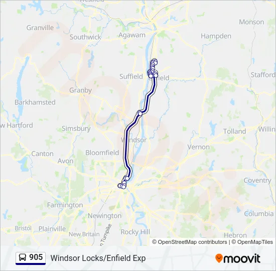 905 Bus Line Map