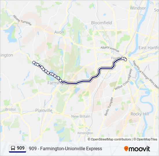 Mapa de 909 de autobús