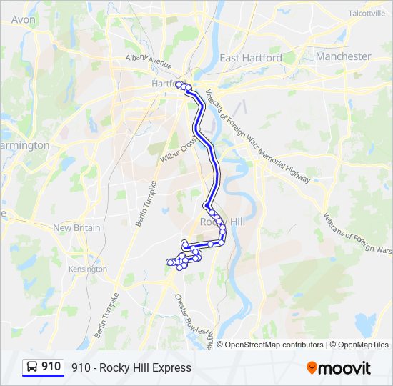 Mapa de 910 de autobús