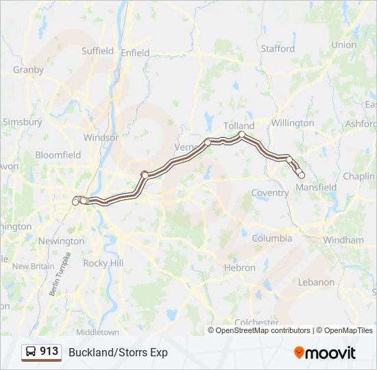 913 bus Line Map