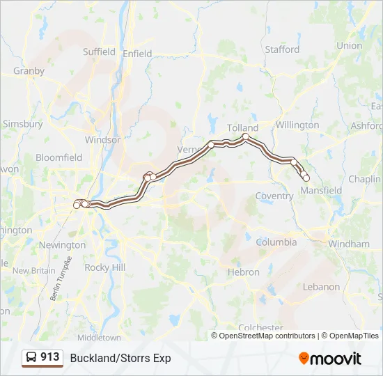 913 Bus Line Map