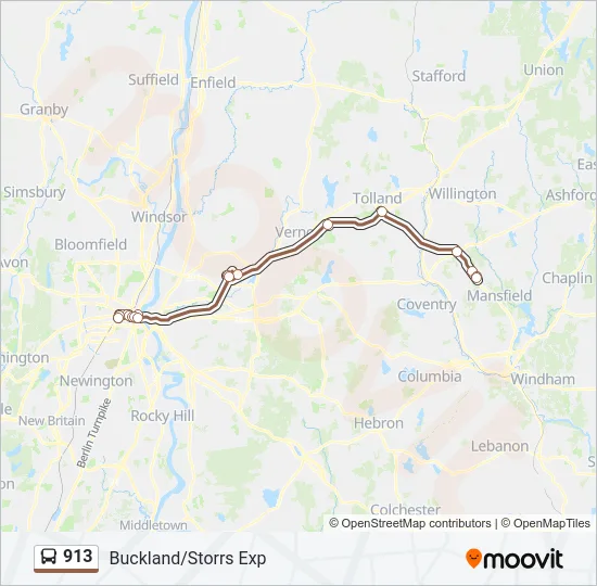 913 Bus Line Map