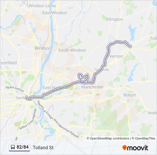 82/84 bus Line Map