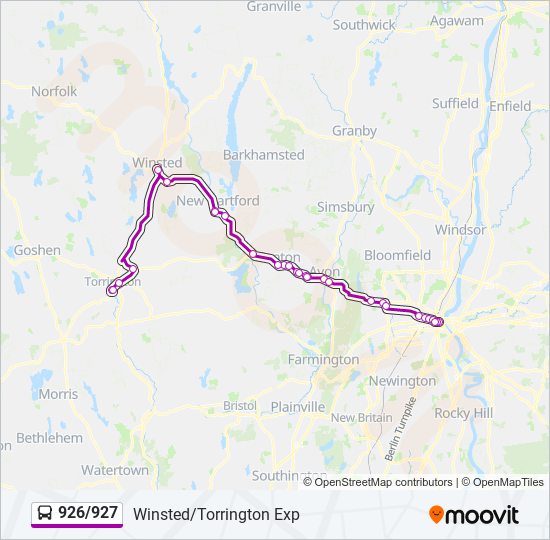 926/927 bus Line Map