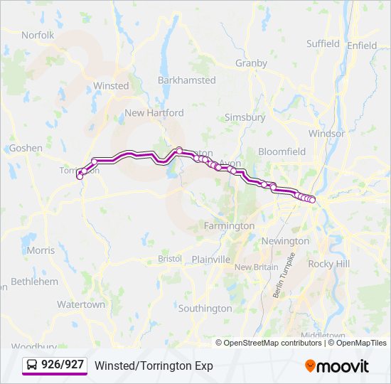 926/927 bus Line Map