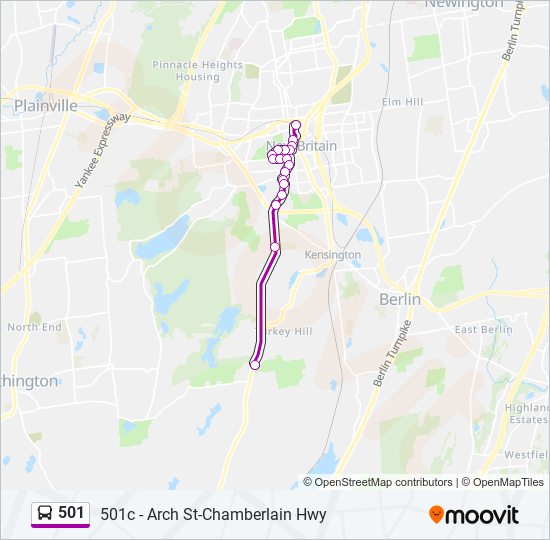 501 bus Line Map