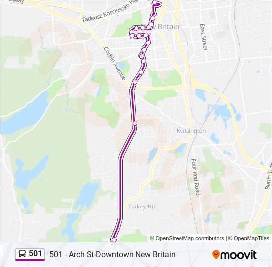 501 bus Line Map