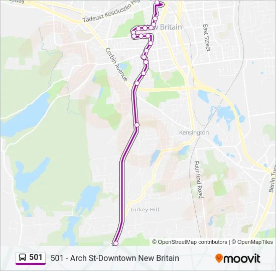 501 Bus Line Map