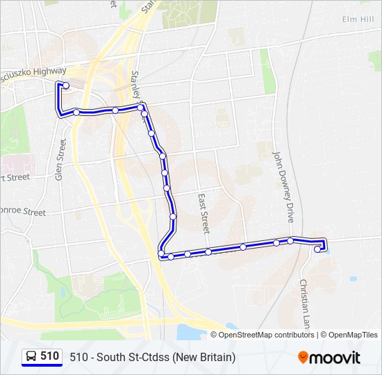 Mapa de 510 de autobús