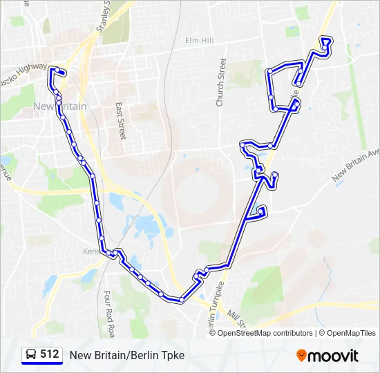 512 Bus Line Map