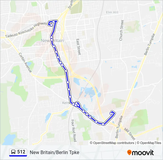 512 Bus Line Map