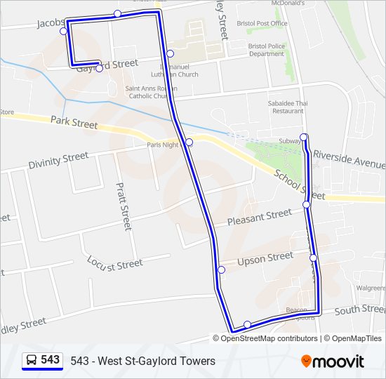 Mapa de 543 de autobús