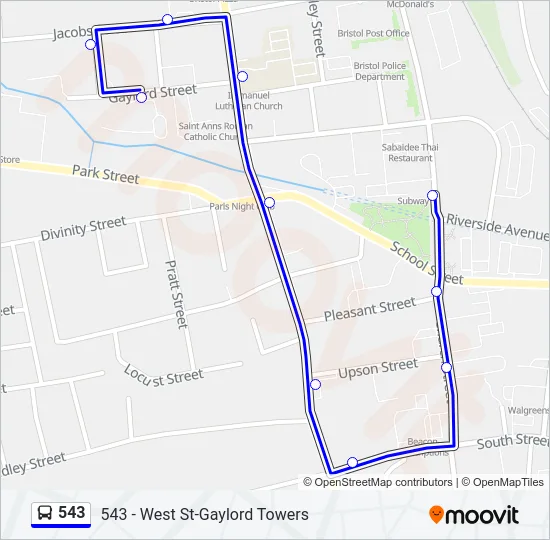 543 Bus Line Map