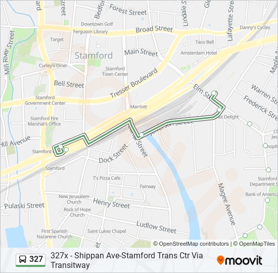 Mapa de 327 de autobús