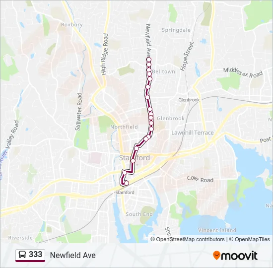 333 Bus Line Map