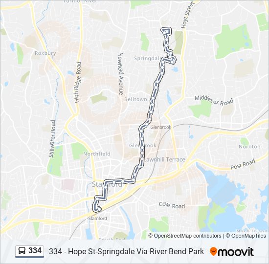 Mapa de 334 de autobús