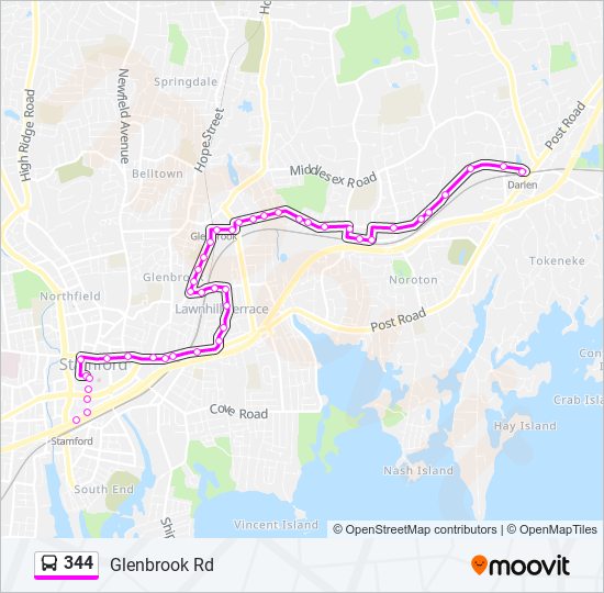 344 bus Line Map