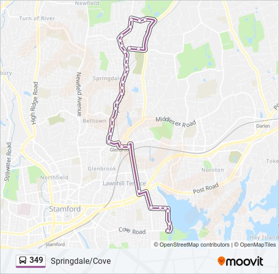 Mapa de 349 de autobús