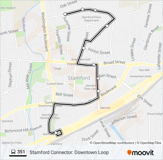 Mapa de 351 de autobús