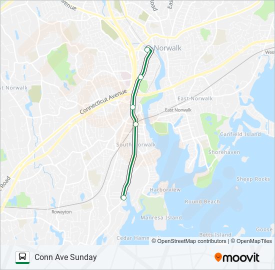 Mapa de 24-CONN AVE SUN de autobús