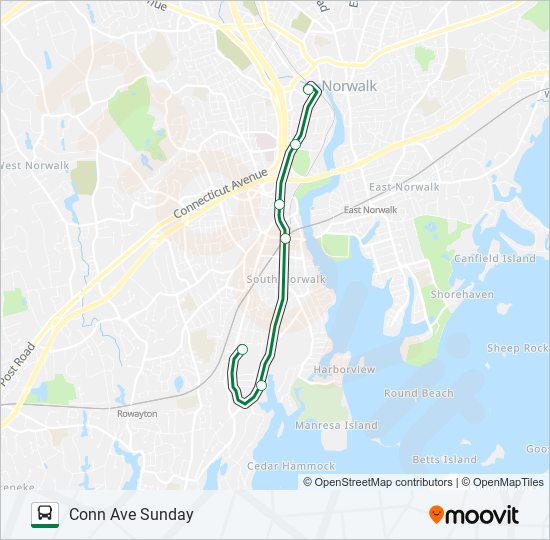 24-CONN AVE SUN bus Line Map