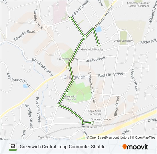 Mapa de 61-GREENWICH CE de autobús