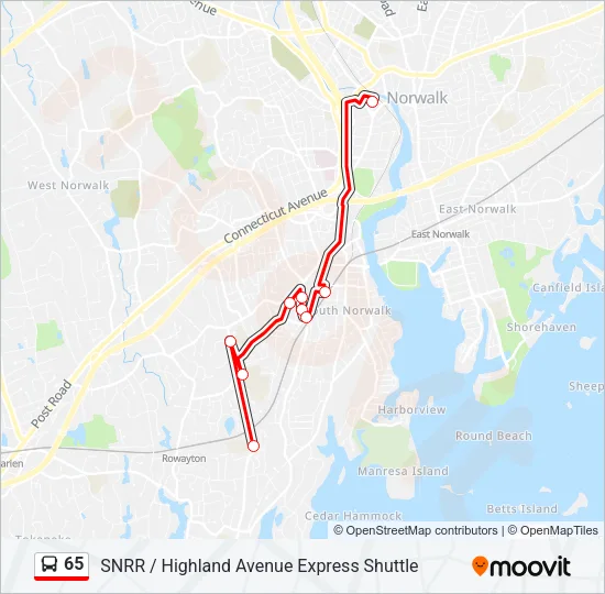 65 Bus Line Map