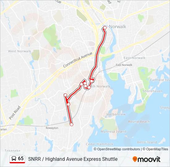 65 Bus Line Map
