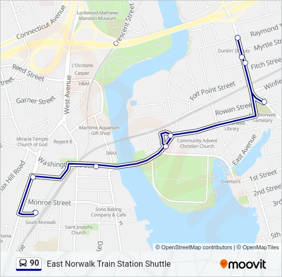 90 Bus Line Map