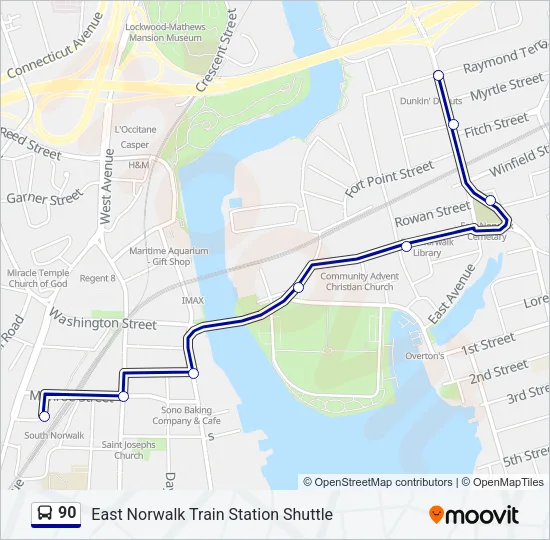 90 Bus Line Map