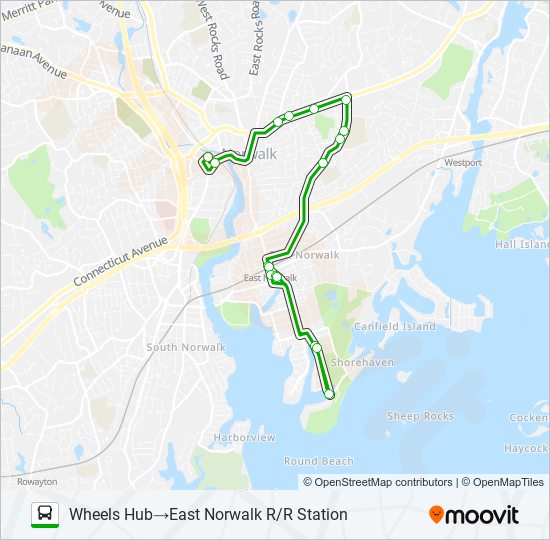 07wheels Route Schedules, Stops & Maps Wheels Hub‎→East Norwalk R/R