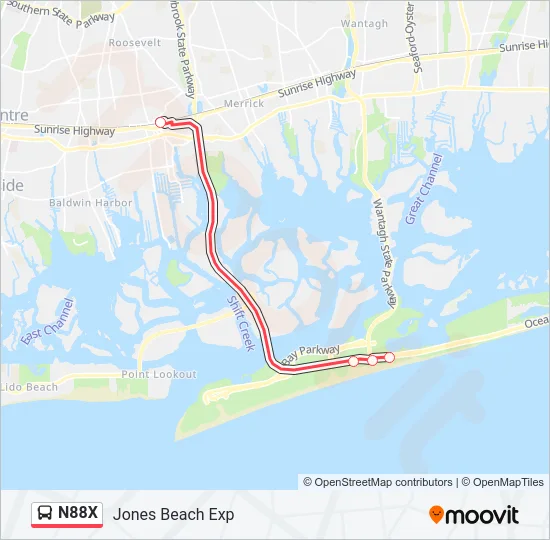 N88X Bus Line Map