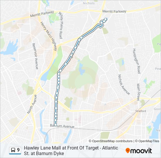 Mapa de 9 de autobús