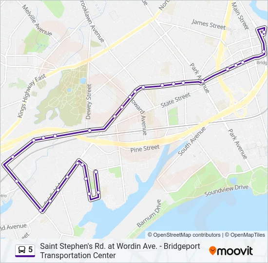 5 Bus Line Map
