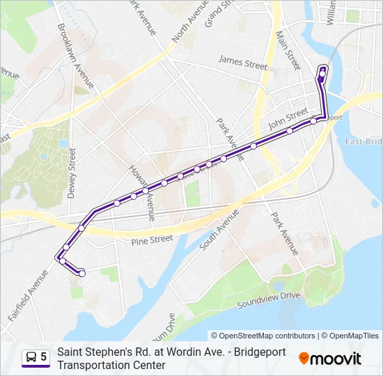 5 Bus Line Map