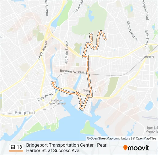 13 Bus Line Map
