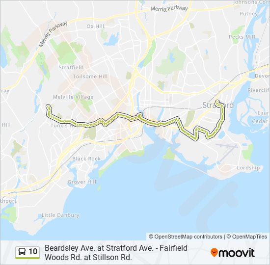 10 Route: Schedules, Stops & Maps - Stratford & Beardsley (Updated)