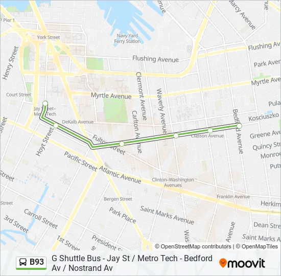 B93 Bus Line Map