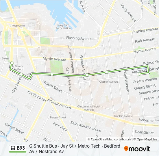 B93 Bus Line Map