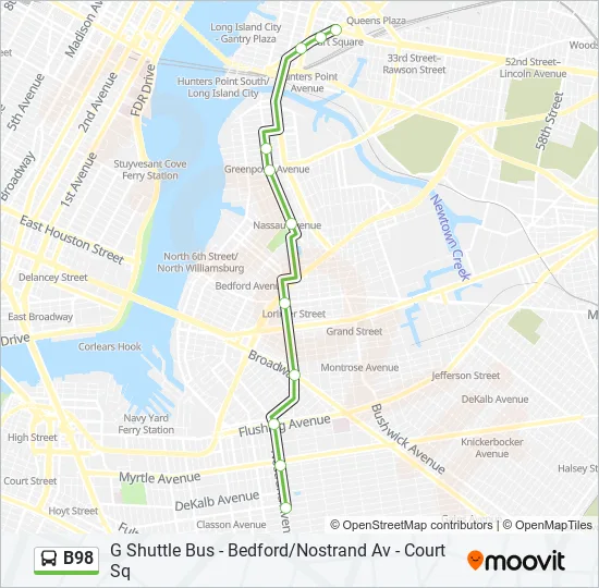 B98 Bus Line Map