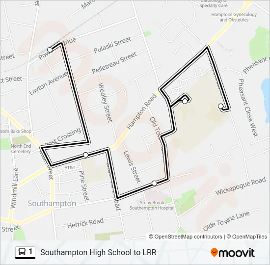 1 Bus Line Map