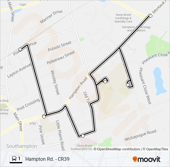 Mapa de 1 de autobús