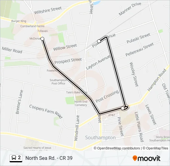 2 Bus Line Map