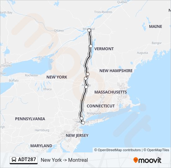 Mapa de ADT287 de autobús