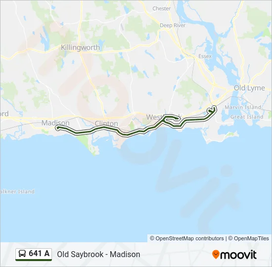 641 A Bus Line Map